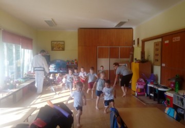 Powiększ obraz: Zajęcia taekwondo u Kleksików c.d.